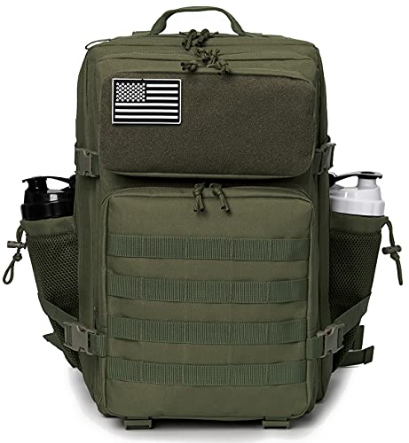 QT&QY Mochilas Militares Tácticas Para Hombres Mochila Molle 45L Lage 3 días GYM Bolsa para Fitness Mochila de senderismo con portabotellas