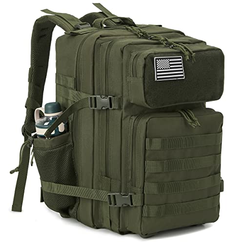 QT&QY Mochilas Militares Tácticas Para Hombres Mochila Molle 45L Lage 3 días GYM Bolsa para Fitness Mochila de senderismo con portabotellas