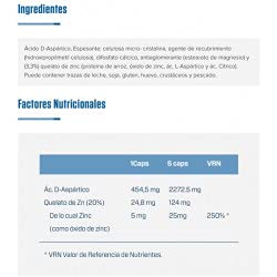 Quamtrax DAA D-Aspartic Acid - 120 cápsulas