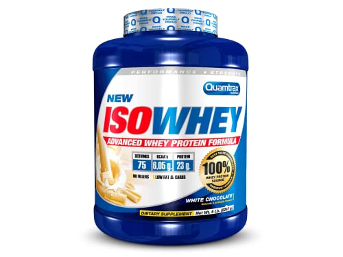 Quamtrax Nutrition - Iso Whey - Proteínas de Suero de Leche Aislado - con sabor a Banana, 907 gr (White Chocolate, 2266 gr)