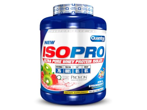 Quamtrax Nutrition - Isopro CFM Proteína Whey - Suero de leche + Aislado en Polvo - De Banana, 907 gr (Strawberry Kiwi, 2266gr)