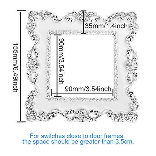 QUCUMER 4 Pcs Pegatinas Interruptores Luz Pegatinas para Enchufes Marco Decorativo Interruptor Cubierta Interruptor Luz para Proteger y Embellecer Enchufes de Pared Interruptores + Adhesivos
