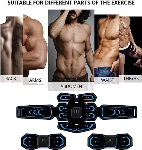 Queath Electroestimulador Muscular, Muscular Abdominales, EMS Abdominales Cinturón, Masajeador Eléctrico,Masajeador Eléctrico, Muscular Masajeador Eléctrico Cinturón Abdomen/Brazo/Piernas/Glúteos