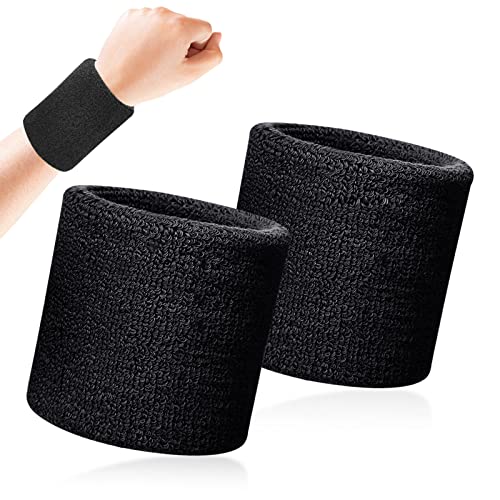 Quelcc 2 Piezas Muñequera Deportiva, Muñequera Tenis, Deportes Sweatband Suave, Muñequeras Deportivas para Hombre y Mujer, para Baloncesto, Gimnasia, Tenis, Fútbol