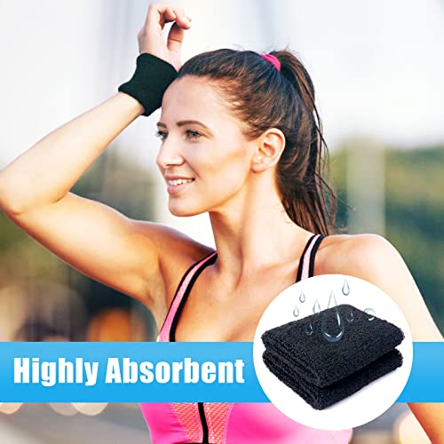 Quelcc 2 Piezas Muñequera Deportiva, Muñequera Tenis, Deportes Sweatband Suave, Muñequeras Deportivas para Hombre y Mujer, para Baloncesto, Gimnasia, Tenis, Fútbol