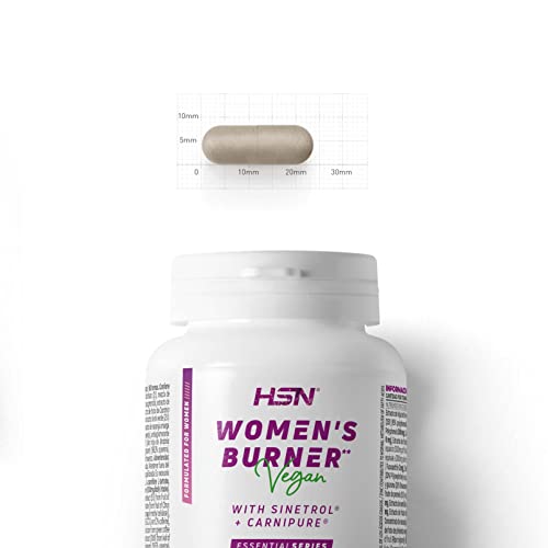 Quemador Especial Mujer - Women's Burner - HSN | 120 Cápsulas Vegetales - contribuye al metabolismo normal de los ácidos grasos* - con Cafeína Té Verde Sinefrina Guaraná | No-GMO, Vegano, Sin Gluten