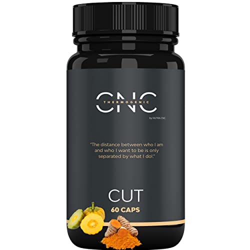 Quemagrasas Potente CUT, Pastillas para Adelgazar, Control del Apetito en 3-4 semanas, L-Carnitina Carnipure, Garcinia, Bioperine, Curcuma, Respaldado por Estudios Clínicos