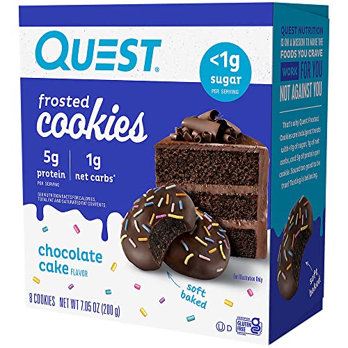 Quest Frosted Cookie, Chocolate Cake, 8/box