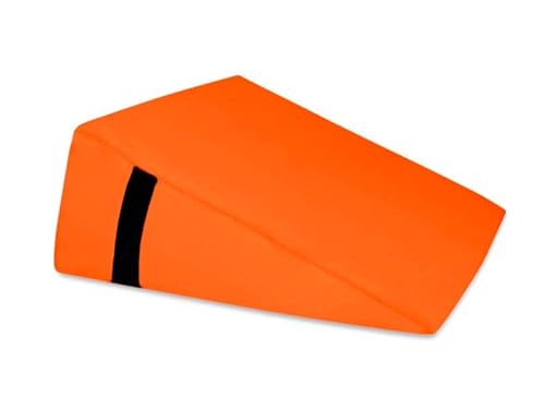 QUIRUMED Cojín cuña, Medidas 40 x 50 x 13 cm, Color Naranja, Ergonómico, Polipiel, Relleno Flexible, Cojín Masaje, Fisioterapia, Apoyo para la Espalda