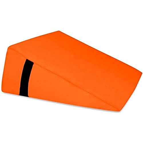 QUIRUMED Cojín cuña, Medidas 40 x 50 x 13 cm, Color Naranja, Ergonómico, Polipiel, Relleno Flexible, Cojín Masaje, Fisioterapia, Apoyo para la Espalda