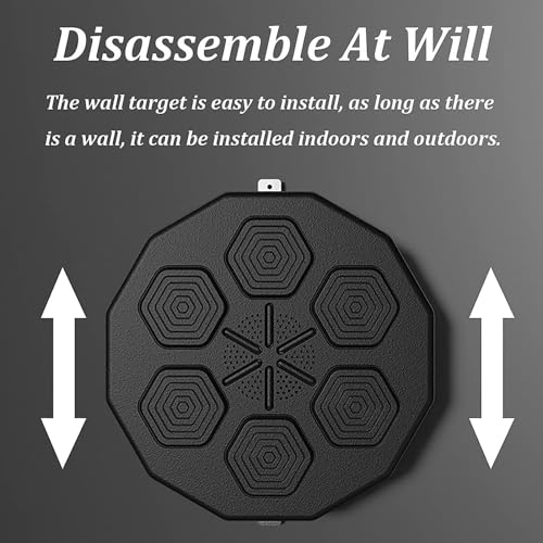Qunesbeal Máquina De Boxeo Musical De Pared con Guantes, Almohadilla De Boxeo Electrónica Montada En La Pared, Equipo De Boxeo con Luz LED, Entrenamiento En Casa, Principiantes, para Adultos
