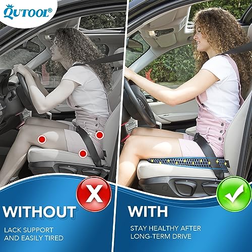 Qutool QUTOOL Cojín de asiento de coche, cojín ergonómico para asiento de coche, cojín de cuña para coche, cojín de cuña para coche, asiento de coche de espuma viscoelástica (negro)