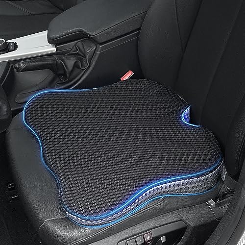 Qutool QUTOOL Cojín de asiento de coche, cojín ergonómico para asiento de coche, cojín de cuña para coche, cojín de cuña para coche, asiento de coche de espuma viscoelástica (negro)