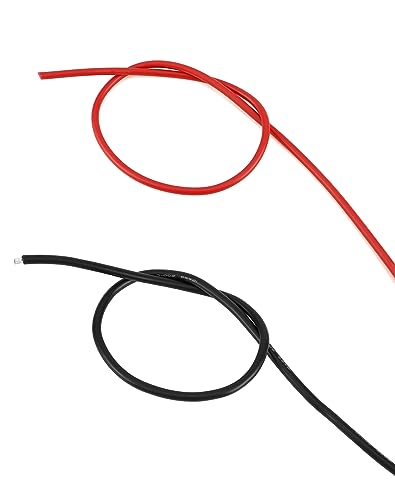 QWORK 12 AWG 3,3 mm² Cable de Silicona - 3 m Negro y 3 m Rojo - Cable Electrico 680 Hilos Alambre de Cobre Estañado para RC Coche, Avión no Tripulado, Batería de Avión, etc