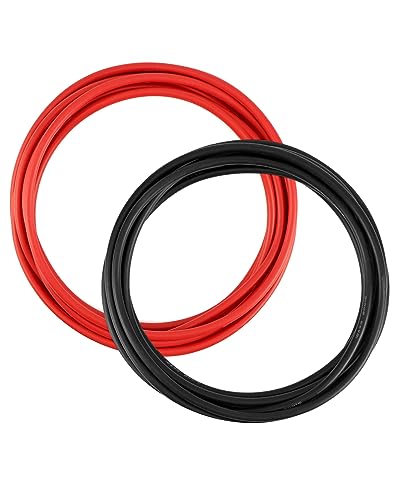 QWORK 12 AWG 3,3 mm² Cable de Silicona - 3 m Negro y 3 m Rojo - Cable Electrico 680 Hilos Alambre de Cobre Estañado para RC Coche, Avión no Tripulado, Batería de Avión, etc