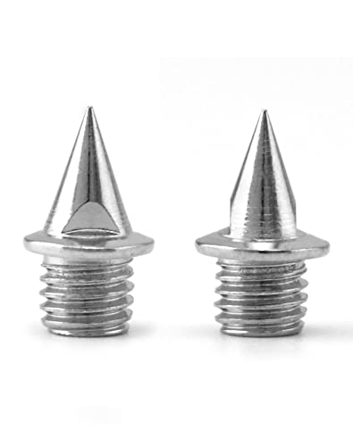 QWORK 50pzs Clavos Atletismo con Llave de Clavos para Zapatos Deportivos Deportes de Atletismo, 6mm 1/4 Pulgada Plata