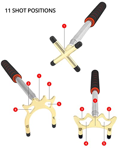 QWORK Puente para Tacos de Billar, Retráctil 35~150 cm, con 3 Cabezas de Latón Extraíbles, Accesorio de Mesa de Billar