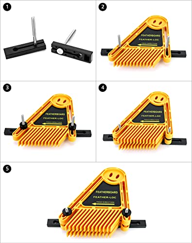 QWORK Tablero de Plumas Doble, Featherboards Herramientas para Carpintería para Mesa Sierras Mitra Enrutador