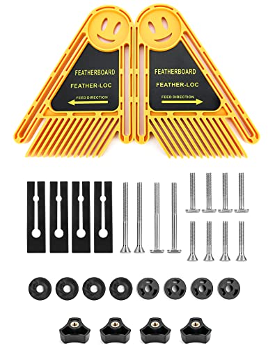 QWORK Tablero de Plumas Doble, Featherboards Herramientas para Carpintería para Mesa Sierras Mitra Enrutador