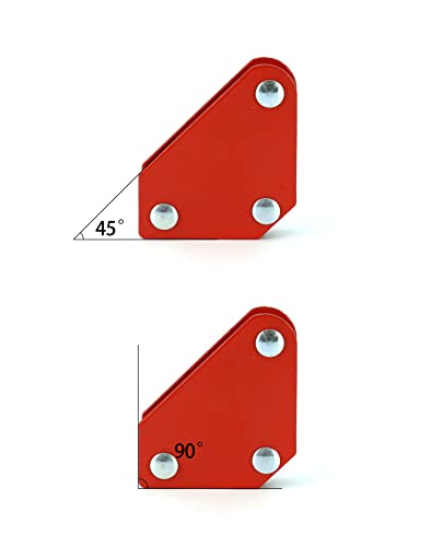 QWQRK Juego de 6 Escuadra Magnetica para Soldar, Posicionador de Soldadura Magnética 30°/45°/60°/75°/90°/105°/120°/135°, Fuerza de Sujeción 6,8kg/15lbs~11,3kg/25lbs