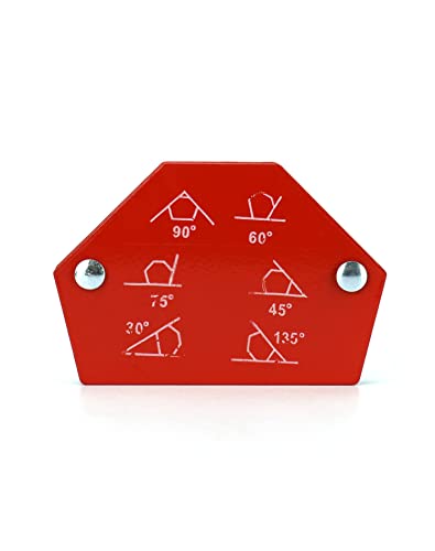 QWQRK Juego de 6 Escuadra Magnetica para Soldar, Posicionador de Soldadura Magnética 30°/45°/60°/75°/90°/105°/120°/135°, Fuerza de Sujeción 6,8kg/15lbs~11,3kg/25lbs