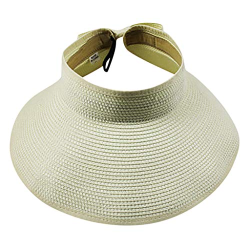 QWUVEDS Hat - Pajarita plegable para mujer, visera de verano, sol, con bonitos gorros de béisbol, gorros para hombre, invierno, verano, sombreros para el sol, para exteriores, beige, Talla única