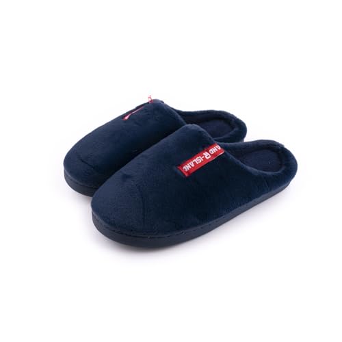 R-ISLAND Pantuflas mujer invierno,Zapatillas de estar por casa mujer,Adulto,La suela PVC, Antideslizante,Cómodo,Ligero,Genial para casa,salon,dormitorio (Azul marino, 38)