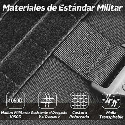 rabbitgoo Arnes Táctico Perro Grande Arnes Antitirones Militar Malla Transpirable Chaleco para Adiestramiento con 2 Anillos Ajustables con Técnica Molle para Adiestrar, Caminar, Cazar Negro XL