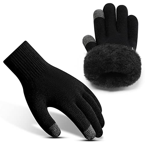 Rahhint Guantes Invierno Hombre Mujer Guantes Termicos Lana la Conducción Diaria Guantes Tactiles Hombre Antideslizantes Smartphone