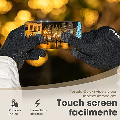 Rahhint Guantes Invierno Hombre Mujer Guantes Termicos Lana la Conducción Diaria Guantes Tactiles Hombre Antideslizantes Smartphone