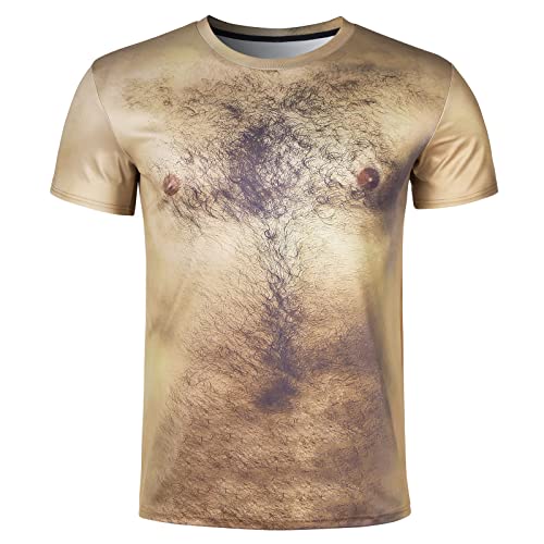 RAISEVERN Camiseta Personalizadas Musculos Abdominales Falsos Hombre Camisetas Divertidas 3D Estampada Horteras Fiesta Regalo, XL