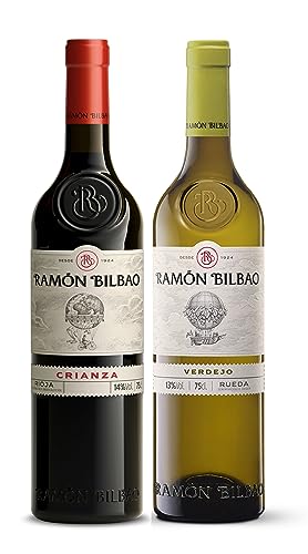 Ramón Bilbao - Estuche de Vino Ramón Bilbao Crianza + Verdejo - Vino tinto D.O. La Rioja + Vino Blanco D.O. Rueda - Pack 2 Botellas x 0,75 cl