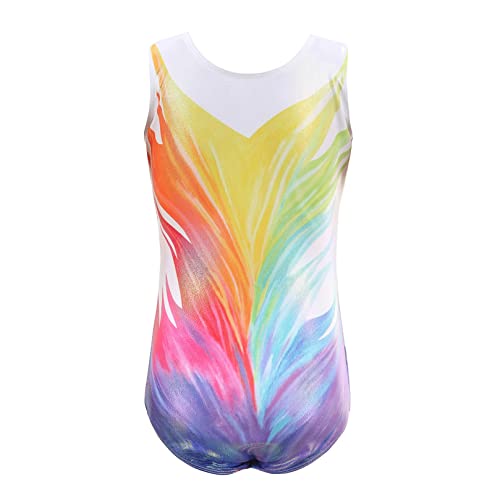 ranrann Maillot de Ballet Gimnasia Rítmica para Niña Elástico Leotardo Body de Baile Patinaje Artístico Disfraz de Bailarina Ropa Deporte de Yoga Fitness Vistoso A 7-8 años