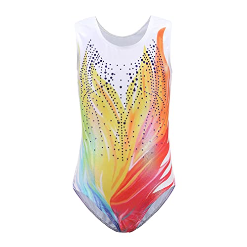 ranrann Maillot de Ballet Gimnasia Rítmica para Niña Elástico Leotardo Body de Baile Patinaje Artístico Disfraz de Bailarina Ropa Deporte de Yoga Fitness Vistoso A 7-8 años