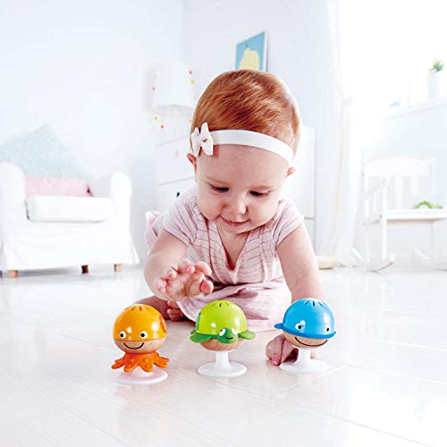 Rattle Set, Hape “Stay-Put” 3 Sea Creatures With Individual Sounds, Teether Details and Suction Pads. 0+ months