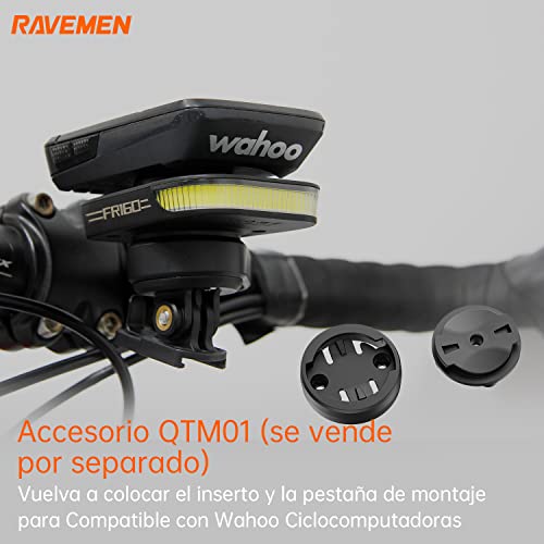 RAVEMEN FR160 Compatible con Garmin Ciclocomputadores,6 Modos Luces de Circulación Diurna con luz Intermitente de Advertencia,Tipo-C IPX6 a Prueba de Agua(Protegido por Patente)