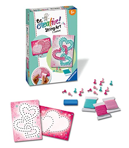 Ravensburger – Be Creative – String Art Midi – Heart – Heart – Cuadro de hilo tensado – Creación de objetos – Ocio creativo – Actividad relajante y creativa – A partir de 6 años – 18242