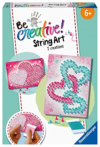 Ravensburger – Be Creative – String Art Midi – Heart – Heart – Cuadro de hilo tensado – Creación de objetos – Ocio creativo – Actividad relajante y creativa – A partir de 6 años – 18242