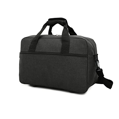 RAYKONG Bolsa de Cabina Ryanair 40x20x25 cm Equipaje de Viaje Mano Avion Bolso de Cabina Correa Regulable con Refuerzo para el Hombro.(Cab-1-Negro)