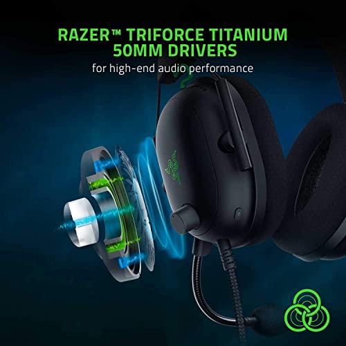 Razer BlackShark V2 - Auriculares Gaming con tarjeta de sonido USB,(cable de mando de 50 mm, reducción de ruido, para PC, Mac, PS4, Xbox One y Switch) Negro