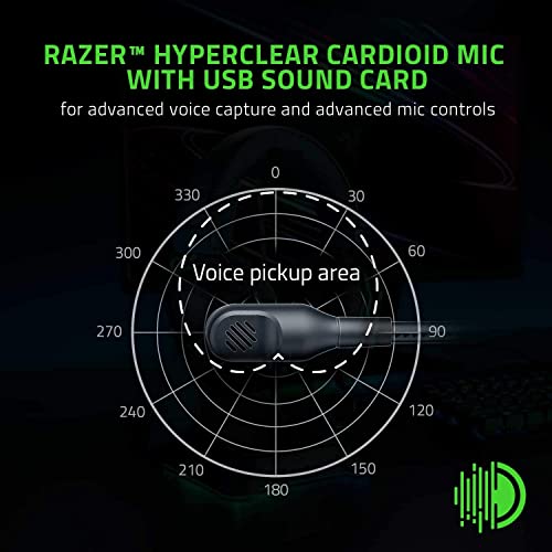 Razer BlackShark V2 - Auriculares Gaming con tarjeta de sonido USB,(cable de mando de 50 mm, reducción de ruido, para PC, Mac, PS4, Xbox One y Switch) Negro