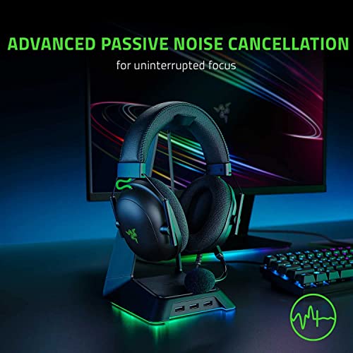 Razer BlackShark V2 - Auriculares Gaming con tarjeta de sonido USB,(cable de mando de 50 mm, reducción de ruido, para PC, Mac, PS4, Xbox One y Switch) Negro