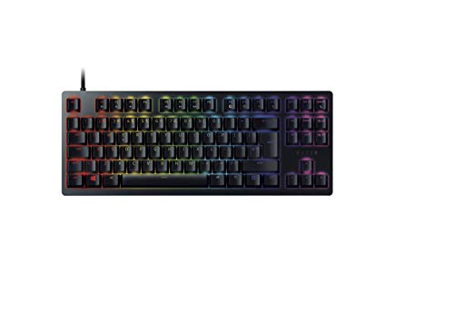 Razer Huntsman Tournament Edition (Interruptor Rojo) - Teclado para Juegos sin Llave (Teclas Ópticas-Mecánicas Lineales, Teclas PBT de Doble Disparo) Intl. Diseño US (ISO), Negro