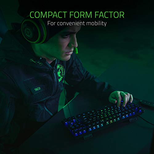 Razer Huntsman Tournament Edition (Interruptor Rojo) - Teclado para Juegos sin Llave (Teclas Ópticas-Mecánicas Lineales, Teclas PBT de Doble Disparo) Intl. Diseño US (ISO), Negro