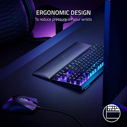 Razer Reposamuñecas ergonómico (Tenkeyless) - Para teclados tenkeyless con un cojín de espuma de cuero artificial con memoria (pies de goma antideslizantes, diseño ergonómico) Negro