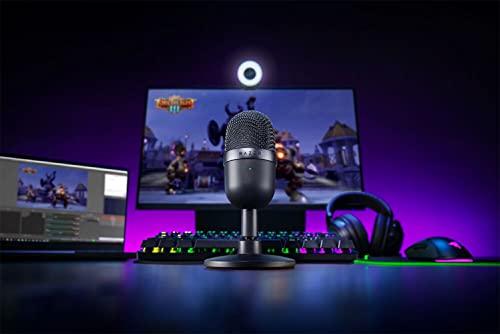 Razer Seiren Mini - Micrófono compacto para USB para streaming, (compacto con patrón polar supercardioide, soporte inclinable, amortiguador integrado) Negro