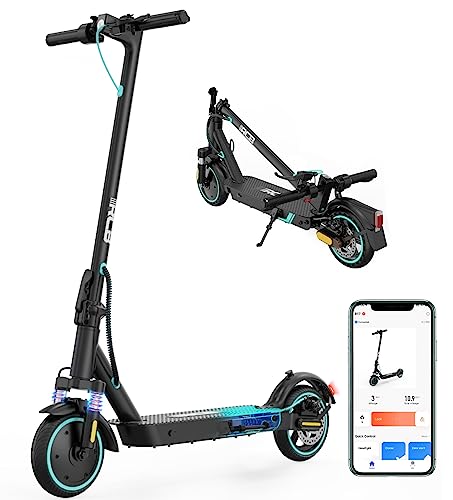 RCB Patinete Eléctrico,hasta 25KM/H,Conexión App, Neumáticos Sólidos,Frenado Mecánico, Pantalla LED,Soporta 120/150KG,Patinete Eléctrico con Absorción de Impactos, Regalo para Adultos y Adolescentes