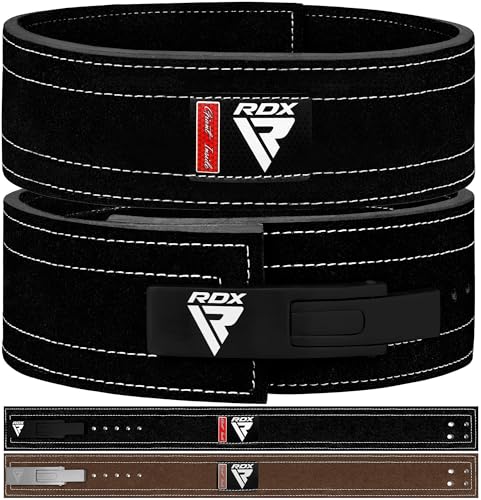 RDX 4” Gimnasio Cinturón Musculación Levantamiento de Pesas Powerlifting, Aprobado por IPL y USPA, Palanca Hebilla Soporte Lumbar Acolchado, Entrenamiento Peso Belt, Fitness Gym Ejercicio