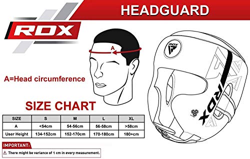 RDX Cascos Boxeo Helmet MMA para Entrenamiento y Muay Thai, Maya Hide Cuero Kara Head Guard, Ideal para Grappling, Sparring, Artes Marciales Kickboxing, Karate, BJJ, Taekwondo