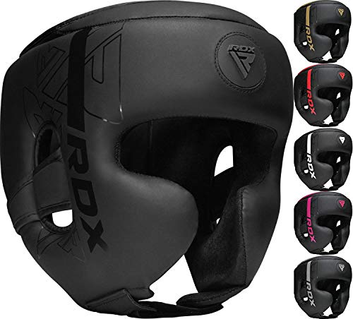 RDX Cascos Boxeo Helmet MMA para Entrenamiento y Muay Thai, Maya Hide Cuero Kara Head Guard, Ideal para Grappling, Sparring, Artes Marciales Kickboxing, Karate, BJJ, Taekwondo